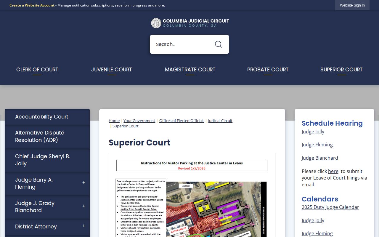 Columbia County 72-hour release Superior Court disposition source